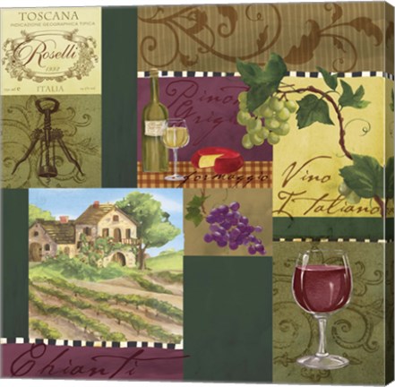 Framed Wine Panels Print