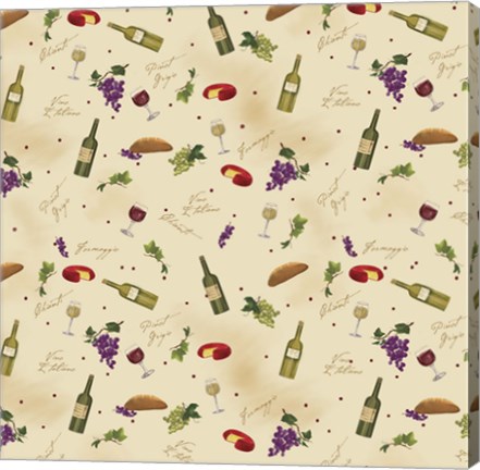 Framed Wine Pattern II Print