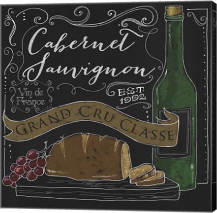 Framed Wine Chalkboard II Print