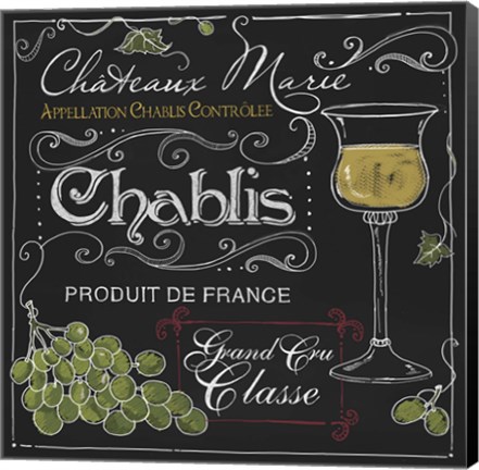Framed Wine Chalkboard III Print