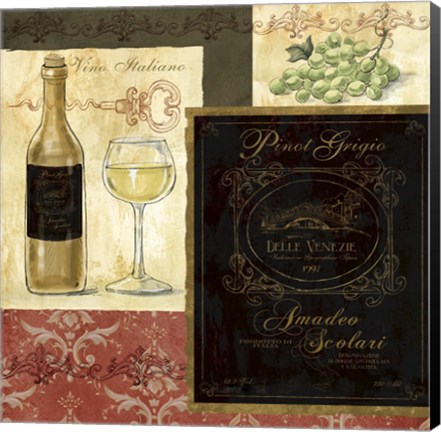 Framed Italian Wine Patch Print