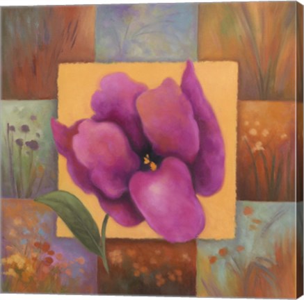 Framed Purple Patchwork Print