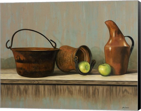 Framed Rustic Cooking Pots Print