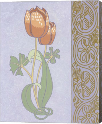 Framed Rose Tulip With Right Border Print