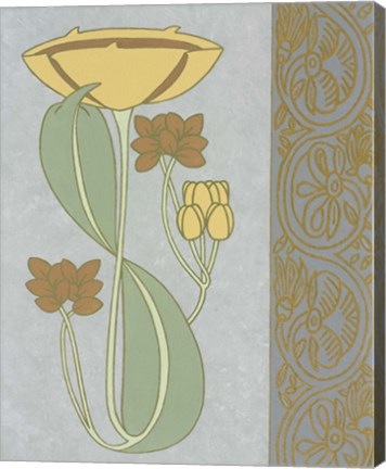 Framed Tan Tulip With Right Border Print