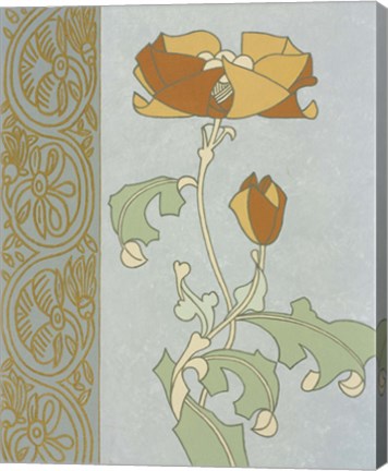 Framed Tan Tulip With Left Border Print
