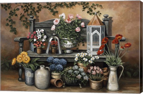 Framed Flower Bench Print