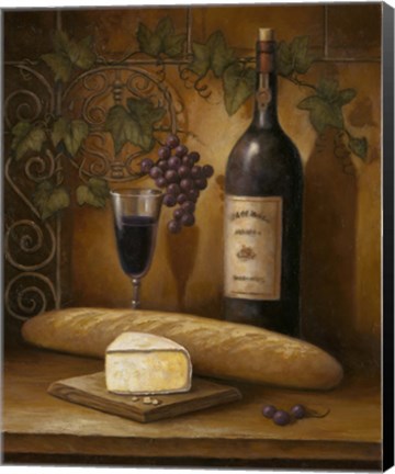 Framed Wine And Cheese B Print