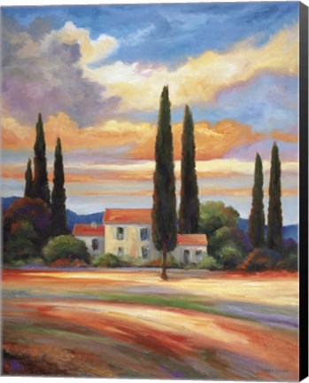 Framed Sunset In Provence Print