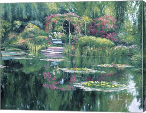 Framed Monet&#39;S Garden Print