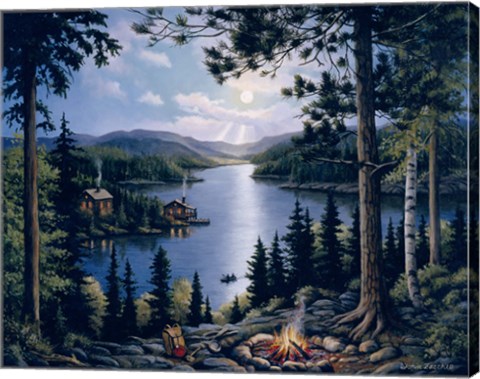 Framed Cabin In The Woods Print