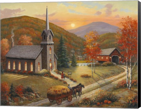 Framed Autumn In Vermont Print