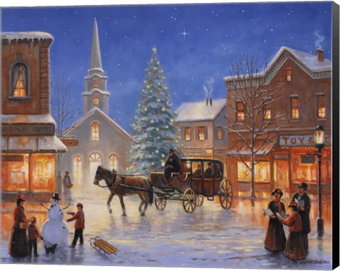 Framed Christmas In Pleasantville Print