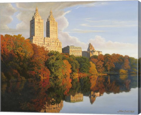 Framed Autumn In Central Park Print
