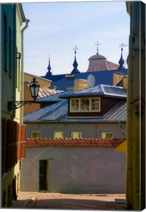 Framed Traditional Houses in the old town, Vilnius, Lithuania Print