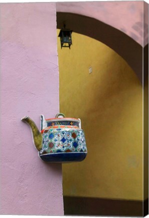 Framed Wall Decorated with Teapot and Cobbled Street in the Old Town, Vilnius, Lithuania III Print