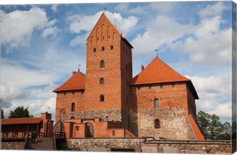 Framed Island Castle by Lake Galve, Trakai, Lithuania V Print