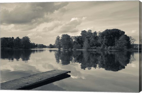 Framed Lake Galve, Trakai Historical National Park, Lithuania V Print