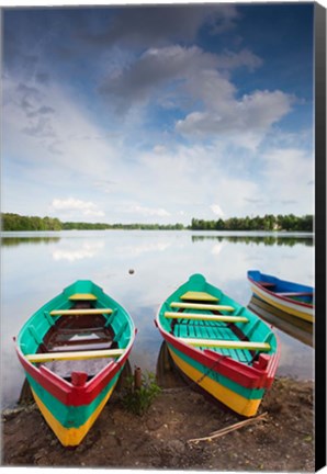 Framed Lake Luka, Trakai Historical National Park, Trakai, Lithuania Print