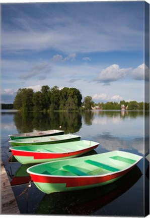 Framed Lithuania, Trakai Historical NP, Lake Galve boats Print