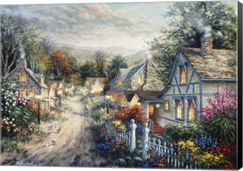 Framed Down Cottage Lane Print