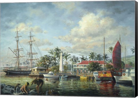 Framed Lahaina Waterfront, Maui Print