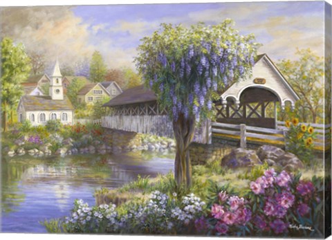 Framed Picturesque Covered Bridge Print