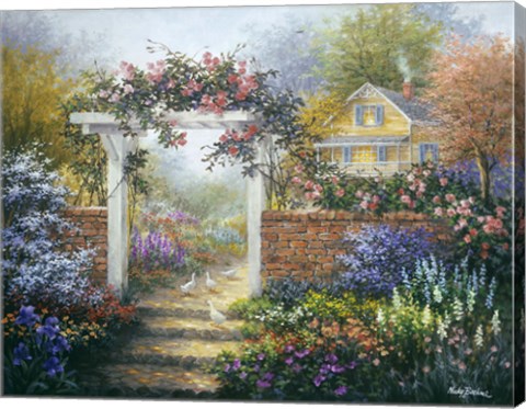 Framed Rose Arbor Print