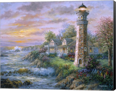 Framed Lighthouse Haven II Print