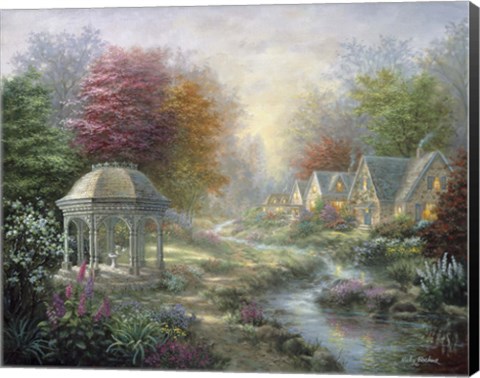 Framed Gazebo Village Print