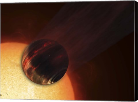 Framed Artist&#39;s concept of a Hot Jupiter Extrasolar Planet Orbiting a Sun-like Star Print