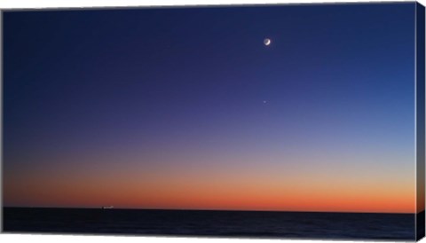 Framed Moon, Venus and Regulus in conjunction over Buenos Aires Print