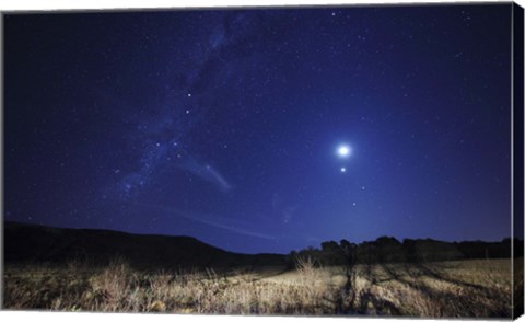 Framed Moon, Venus, Mars and Spica in a Quadruple Conjunction Print