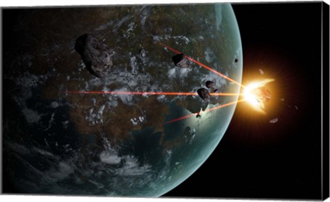 Framed Laser Anti-Asteroid Defense System Print