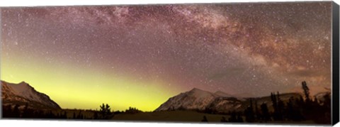 Framed Aurora borealis, Comet Panstarrs and Milky Way Print