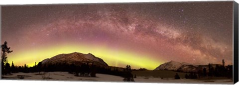 Framed Comet Panstarrs and Milky Way over Yukon, Canada Print