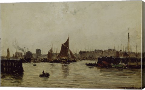 Framed View Of A Port Print