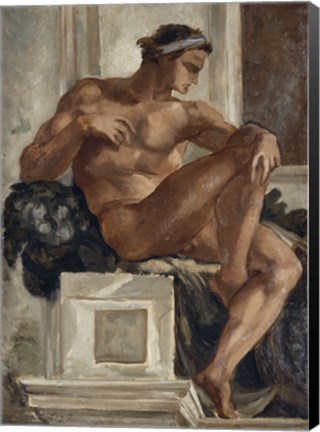 Framed Ignudo, After Michelangelo, 1858-1860 Print