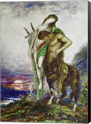 Framed Dead Poet Carried By a Centaur, 1870 Print