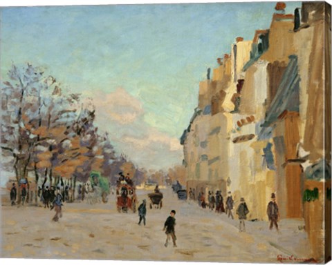 Framed Quai De La Gare, Snow, 1880 Print