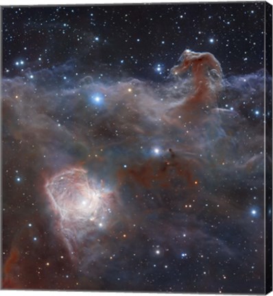 Framed star-forming region NGC 2024 in the Constellation Orion Print