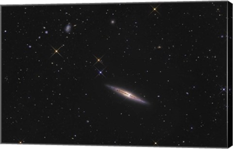 Framed NGC 4013 is an edge-on unbarred spiral galaxy in the Constellation Ursa Major Print