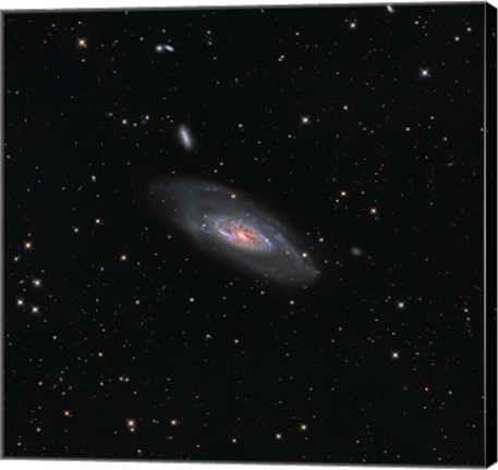 Framed Messier 106, a spiral galaxy in the Constellation Canes Venatici Print