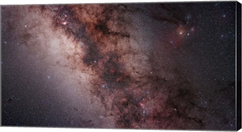 Framed Stars, Nebulae and dust clouds around the center of the Milky Way Print