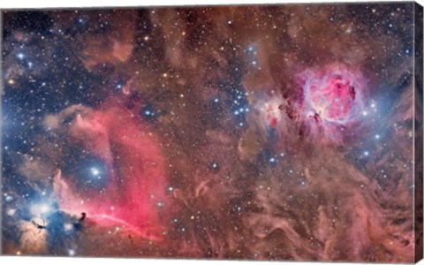 Framed Widefield view of Orion Nebula and Horsehead Nebula Print