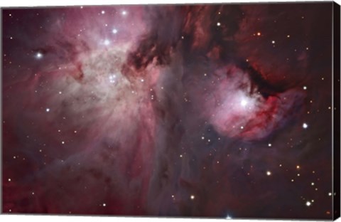 Framed view of the Trapezium region, which lies in the heart of the Orion Nebula Print