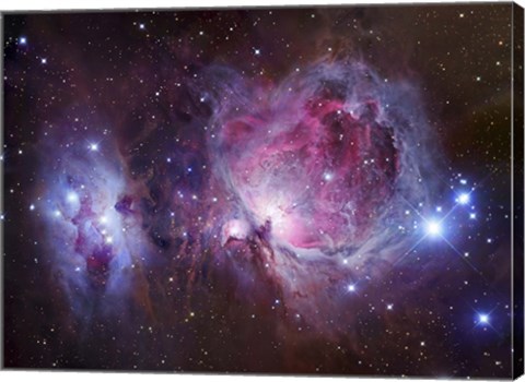 Framed M42, the Orion Nebula (top), and NGC 1977, a reflection Nebula (bottom) Print