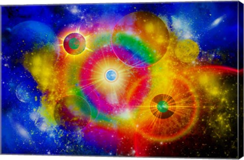 Framed vast Gaseous Nebula illuminated from within by new stars Print