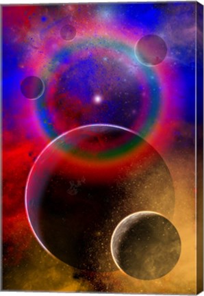 Framed New planets and solar systems forming within a Gaseous Nebula Print