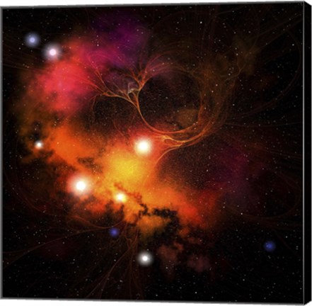 Framed Cosmic space image of a Nebula in the universe Print